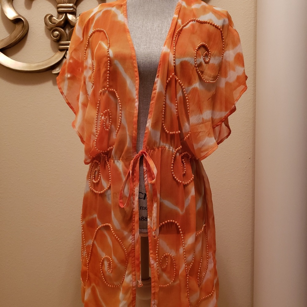 Spiaggia Dolce sheer beaded coverup